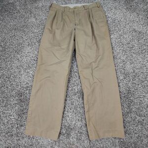 Bills Khakis Pants Mens 33x29 Beige Tan Pleated Chino Cotton Classic Fit USA